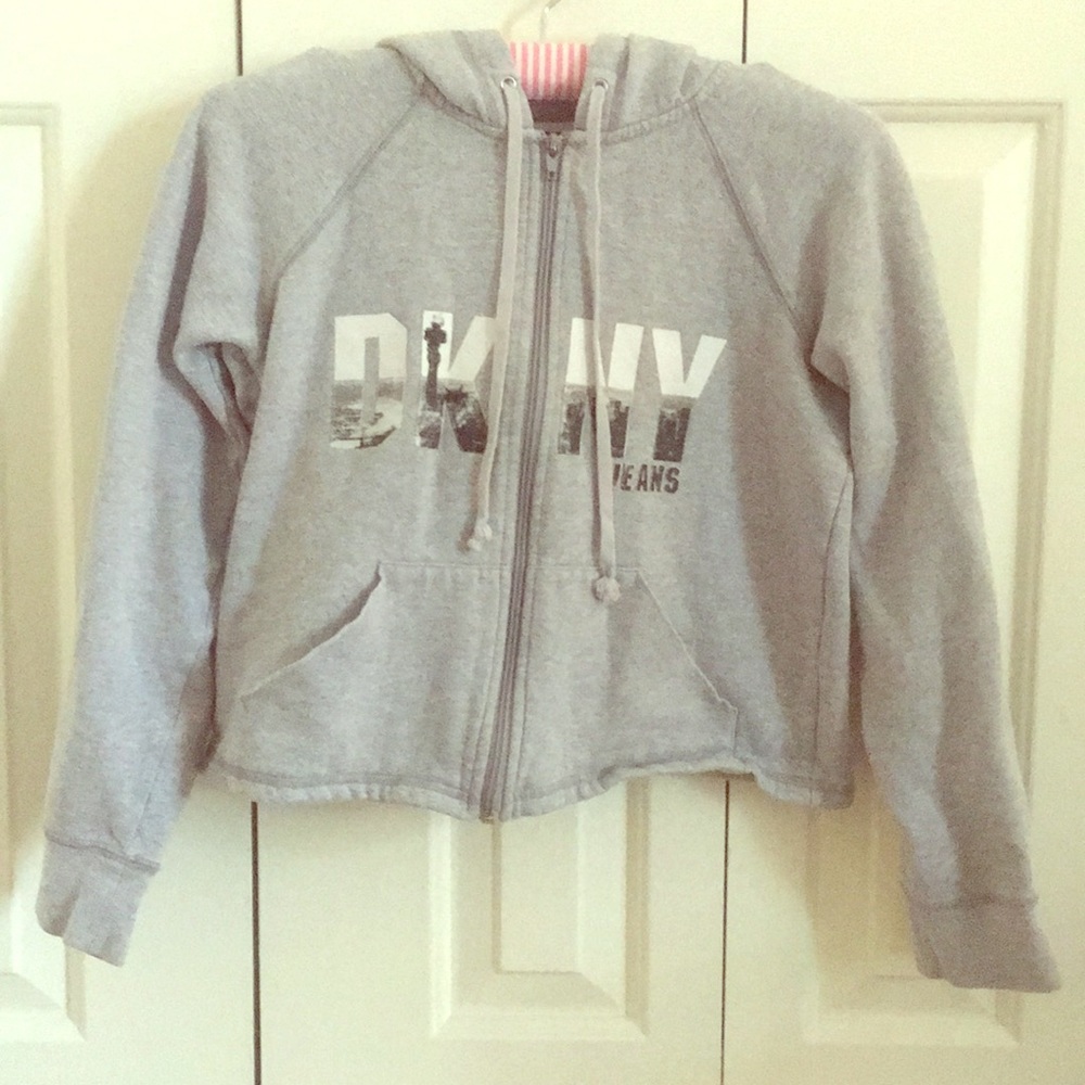 Midriff Length DKNY Zip Hoodie